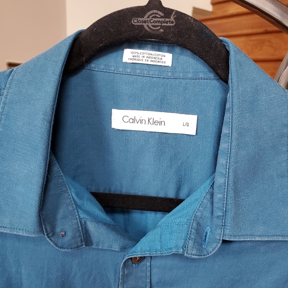 Calvin Klein Cotton Blue button up shirt - Picture 3 of 5